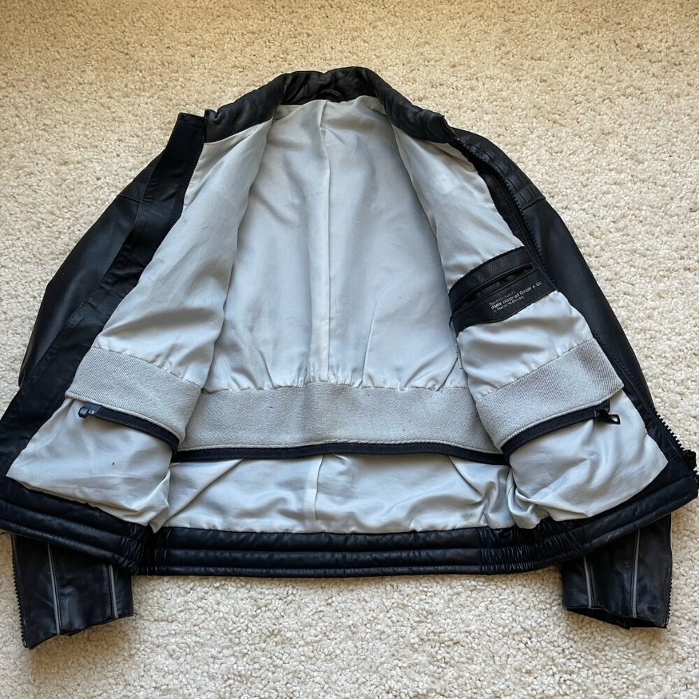 BMW Collection leather biker jacket Vintage 1980s Made in Germany Size US Small - Picture 3 of 7